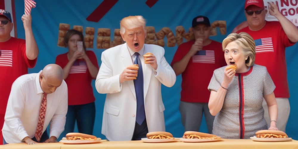 Politicians at a hot dog eating contest