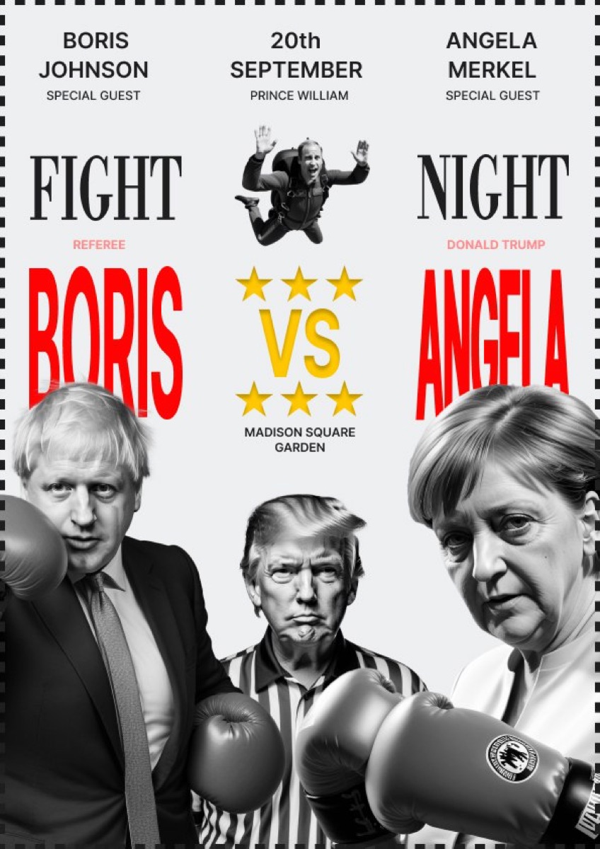Fight-night poster for a fictional political boxing match